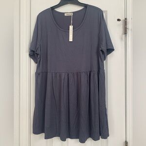 LARACE Women's Charcoal Short Sleeve Top 1X